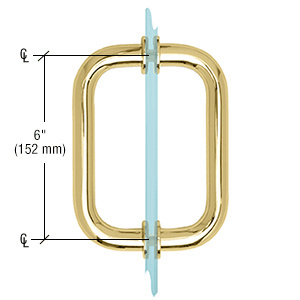 CRL Polished Brass 6" BM Series Tubular Back-to-Back Pull Handle