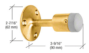 CRL Polished Brass Wall Mounted Heavy-Duty Door Stop