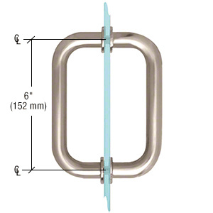 CRL Satin Nickel 6" BM Series Tubular Back-to-Back Pull Handle