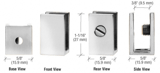 CRL Chrome Set Screw Clamp for 1/4" to 5/16" Glass