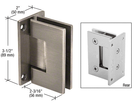CRL Antique Brushed Nickel Geneva 037 Series Wall Mount Full Back Plate Standard Hinge