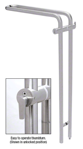 CRL Brushed Stainless 42" Left Hand LLPA Series Locking Ladder Pull - Curved Exterior