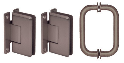 CRL Oil Rubbed Bronze Cologne 037 Hinge and Shower Pull Handle Set