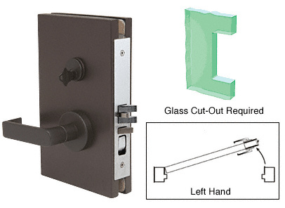 CRL Dark Bronze 6" x 10" LH Center Lock with Deadlatch in Office Function