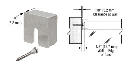 CRL Brushed Stainless Square Crisp Stabilizing End Cap for 2" Square Cap Railing
