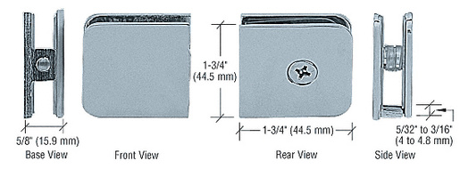 CRL Brushed Nickel Traditional Style Fixed Panel U-Clamp