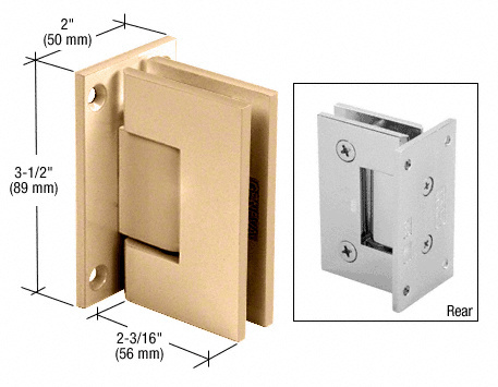 CRL Satin Brass Geneva 037 Series Wall Mount Full Back Plate Standard Hinge
