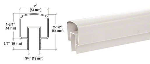 CRL Sky White 100 Series 241" Top Rail