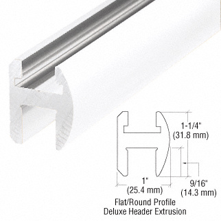 CRL White Deluxe Shower Door Header Kit - 95"