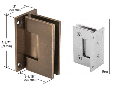 CRL Antique Bronze Geneva 037 Series Wall Mount Full Back Plate Standard Hinge