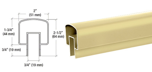 CRL Chromate Anodized 100 Series 241" Top Rail