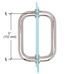 CRL Polished Chrome 6" BM Series Tubular Back-to-Back Pull Handle