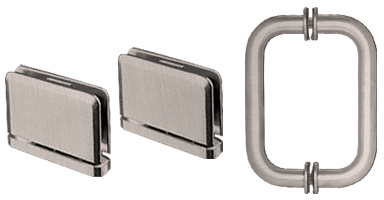 CRL Brushed Nickel Prima Shower Pull and Hinge Set