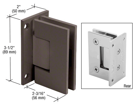 CRL Oil Rubbed Bronze Geneva 037 Series Wall Mount Full Back Plate Standard Hinge